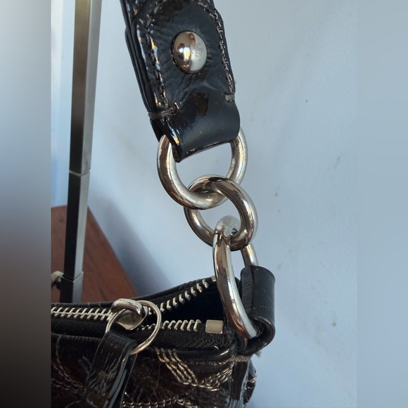 Coach Black Patent Shoulder Bag - Picture 7 of 9